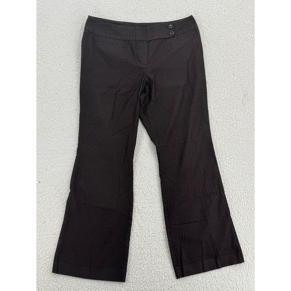 Axcess Dress Pants Woman Size 14 Coffeebean Brown Stretch Metro Fit Flare Leg